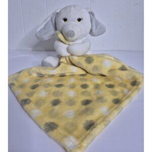 Little Beginnings White Puppy Dog Plush Lovey Security Blanket Yellow Gray